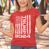 Trump Flag 2024 Women's T-Shirt Large Red