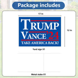 Probsin Trump Vance 2024 Yard Sign Double Sided 12" x 17" Trump Vance'24 Take America Back MAGA Signs Voted for Trump Vance Outdoor Decorations for Lawn, Garden, Window, Party Supplies (Blue)