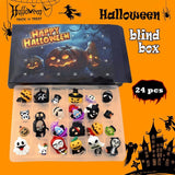 Halloween Advent Calendar, Halloween Horror Movie Figures Advent Calendar Toy Blind Box 2024, Halloween Horror Atmosphere Ghost Countdown Calendar with 24Pcs Halloween Dolls Collectible Gift (E)