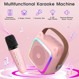 Mini Karaoke Machine for Kids, Portable Bluetooth Speaker with Wireless Microphone, Toys Gifts for Girls Ages 4, 5, 6, 7, 8, 9, 10, 11, 12+ Year Old Birthday Gift Parties Christmas (Pink 1 Mic)