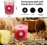 20 Pack Strong Scented Candles Gift Set with 10 Fragrances for Home and Women, Aromatherapy Soy Wax Glass Jar Candle