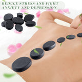 30 Pcs Hot Stones for Massage, Basalt Hot Rocks Massage Rocks Kit Black Smooth Massage Hot Stones Set for Professional Home Spa Warming Massage Relaxation and More, 4 Sizes