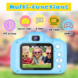 Seckton Upgrade Kids Selfie Camera, Christmas Birthday Gifts for Boys Age 3-9, HD Digital Video Cameras for Toddler, Portable Toy for 3 4 5 6 7 8 Year Old Boy with 32GB SD Card-Blue