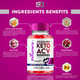 (5 Pack) Ketonara Keto ACV Gummies Advanced Weight Loss, Ketonara Keto+ACV Gummies Apple Cider Vinegar 1000mg, Ketonara Gummies ACV+Keto Apple Cider Vinegar Folate Vitamin B12 Beet Root (300 Gummies)