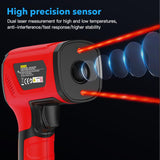 MESTEK Infrared Thermometer Temperature Gun, -40℉~2912℉ Digital Laser Thermometer Gun D:S=50:1 IR Pyrometer High Temp Thermometer for Industrial HVAC Forge Furnace Metal Smelting