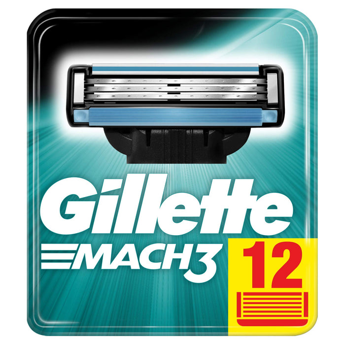 Gillette Mach3 Razor Blades for Men, 12 Pieces