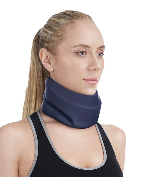 BLABOK Neck Brace for Sleeping - Cervical Collar Relief Neck Pain and Neck Support Soft Foam Wraps Keep Vertebrae Stable for Relief of Cervical Spine Pressure for Women & Men Blue(15.8-18.1 inch)