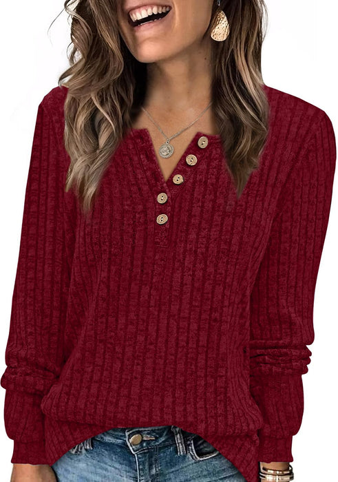 XIEERDUO Christmas Sweaters for Women 2024 Ladies Tops and Blouses Dressy Casual Women Long Sleeve Shirts Burgundy Xl