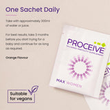 Proceive® MAX Women - Fertility Supplement for Conception - Pregnancy Vitamins for Women Trying to Conceive - Zinc, Folic Acid, Vitamin D - 30 Sachets (1 Month Supply) - Vegan