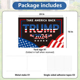 Probsin Trump 2024 Yard Sign with Metal H Stakes Double Sided 16" x 24" Trump Take America Back Black Signs Voted for Trump Outdoor Decorations for Indoor Outdoor Lawn, Garden, Window, Party Supplies