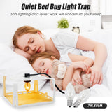 2 Pcs Flea Traps for Inside Your Home with Light, Pest Control for Insect Gnat, Electric Flea Light Trap with 4 Sticky Plate & 6 Bulb & 2 Electric Wire for Indoor House, Safety for People & Pet, White