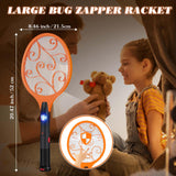 Qualirey 2 Piece Large Electric Mosquito Swatter Handheld Zapper Racket, Plug in Rechargeable Indoor Safe Fly Killer Mosquito Insect Control for Home Bedroom Kitchen Office Backyard Outdoor