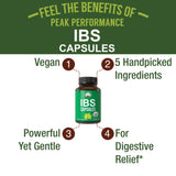 USDA Organic IBS Capsules for Relief, Ingestion, Bloating, Gas. Irritable Bowel Supplement with 5 Handpicked Organic Ingredients. Peppermint Oil, Sea Buckthorn, Fennel Seed, Rosemary Leaf, Basil Leaf