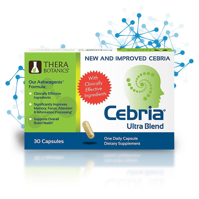 Cebria Ultra Brain Supplement for Men, Women & Seniors – Nootropic Safe and Effective Memory Supplement for Retention, Recall & Age-Related Memory Loss (30 Count)