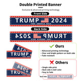 Probsin Trump Banner 120" x 20" Trump 2024 America Flag Take America Back Blue Red Star Decorations Trump 2024 Yard Sign Party Supplies Backdrop Hanging Outdoor Gate Decor Fence Door Indoor Wall