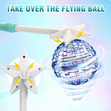 ATHLERIA Blue Flying Orb Ball with Wand,Cosmic Globe Hover Boomerang Mini Drones for Kids,Cool Gadgets Christmas Birthday Gifts Toys for Boy Girl Teens 6 7 8 9 10+ Year Old