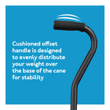 Carex Quad Cane with Small Base - Adjustable Height Quad Cane and Walking Stick with Small Base - Holds Up to 250 Pounds, Black, Universal, Pack of 1