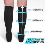 30-40mmHg Medical Graduated Compression Socks for Women&Men Circulation-Compression Stockings-Knee High Socks for Support,Hiking,Running(2 Pack Black,L-XL)