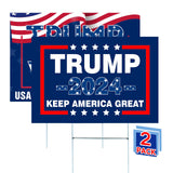 Trump Vance 2024 Yard Sign,18x12In Campaign Signs With H-Stakes Placard Sign For Outdoor Garden Lawn Parade Handheld Rally Decorations