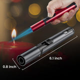 Urgrette 3 Pack Butane Torch Lighters, 6-inch Refillable Pen Lighter Adjustable Jet Flame Butane Lighter for Grill BBQ Camping (Gas Not Included)