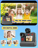 LETSHAHA Kids Camera Instant Print, Christmas Birthday Gifts for Toddle Girls Boys Age 3-12, 24MP & 1080P Selfie Digital Camera with 3 Roll No-Ink Print Paper 32G SD Card - Black