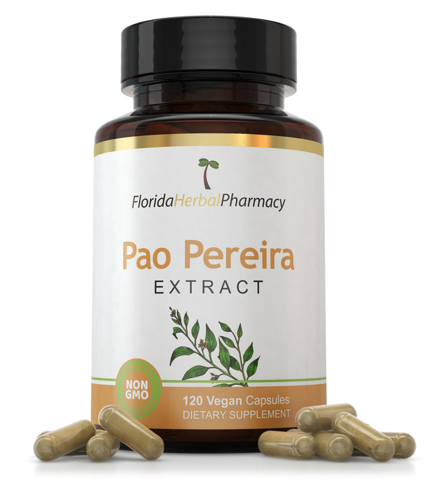 Florida Herbal Pharmacy, Pao Pereira Bark Extract Capsules 10:1 (120 Capsules) 500 mg per Capsule, 1000 mg Serving