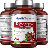 Health Genesis D-Mannose Pure Powder 2000 mg 3 oz 85 g - Supports Urinary Bladder Tract Health