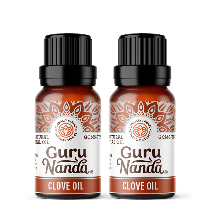 GuruNanda Clove Essential Oil (2 Pack x 0.5 Fl Oz) - 100% Pure, Natural and Undiluted Aromatherapy Oil - Premium Diffuser Oil, Perfect for Massages & DIY Recipes - Helps Support Muscle & Joint Pain