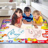 KIZZYEA Educational Toy for 2 3 4 5 Years Old Kids, Water Doodle Mat, Kids Large Coloring Mat with Neon Colors, Christmas Birthday Gifts for Toddlers, Boys,Girls