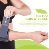 SENTEQ Elbow Brace Support Strap - Forearm Compression Sleeve, Tennis Elbow Brace for Men and Women, Fit Wrap Band for Weightlifting, Tennis, Golf Pressure Relief & Sports Injury Recovery, 1ct, 1-Pack