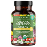Plant.O Organic Super Greens [Fruit & Veggie Supplement] High Absorption Antioxidants from Green Powder with Alfalfa, Beet Root, Tart Cherry for Immune Support, Gut Health, Energy, 60 Veggie Tablets
