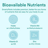 SmartyPants Organic Prenatal Vitamins for Women, Multivitamin Gummies: Biotin, Methylfolate, Omega 3 (ALA), Vitamin D3, C, Vitamin B12, B6, Vitamin A, K & Zinc, 90 Count (22 Day Supply)