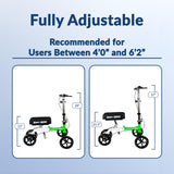 KneeRover GO Knee Scooter - The Most Compact Portable Knee Walker for Adults for Foot Surgery, Broken Ankle, Foot Injuries - Foldable Knee Rover Scooter for Broken Foot Injured Leg Crutch Alternative