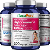 NusaPure Phytoceramide Complex 4000mg 200 Veggie Capsules (Non-GMO) Bioperine