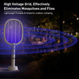 Bug Zapper Racket, Electric Fly Swatter Rechargeable Mosquito Zapper for Indoor and Outdoor - 2000mAh (1 Pack, 2000 mAh)