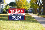 Trump Vance 2024 Yard Sign Rally Handheld with H-Stakes,Double Sided 18x12 Inch Trump Vance Signs,Patriotic Design President Trump Vance Lawn Sign Outdoor