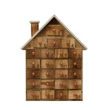 Creative Co-Op Wood House Advent Calendar, Natural and White