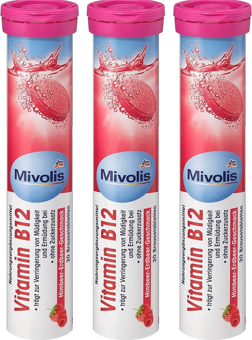 Mivolis Vitamin B12 Effervescent Tablets Pack of 5 (5 x 20 Tablets)