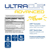 UltraCur Advanced Mobility Support, Clinical Strength LPS Liquid Protein Scaffold Curcumin Plus Devils Claw Extract & Pure Boswellia (Frankincense) – Dairy-Free. Fast Absorbing. 60 Capsules