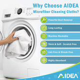 AIDEA Microfiber Cleaning Cloths White-50PK, Absorbent Cleaning Rags, Lint-Free Rags, Kitchen Towels Dusting Cloth, Bar Rags for Cleaning, Cleaning Towels Wash Cloth, Dish Towels White-11.5"x 11.5"