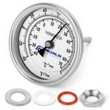 MEANLIN MEASURE 1/2" NPT Bimetal Thermometer for hot Water, boilers, and Pipes，3.3" Dial, 1-7/8" Stainless steel Stem，Temperature Range -40-160°F/-40-70 ° C, Accuracy 2%,Center Back Mount