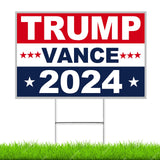 Oligei Trump Yard Signs, Large Trump yard signs 2024 18" X 24", Trump-Vance Yard Signs 2024 Double Sided Fade Resistant, Take America Back Trump Vance Signs for Yard Heavy Duty Metal H-Frames