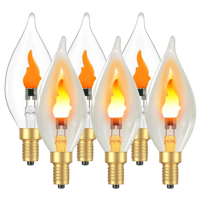 Hompavo Upgraded Flame Light Bulbs, E12 Chandelier Base for Home Decor