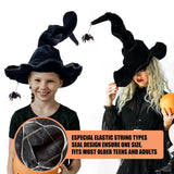 JYOUMI Witch Hat, Black - Medium Velvet Hat with Detachable Spider for Women Halloween Party, Christmas Masquerade, Cosplay, Birthday Party