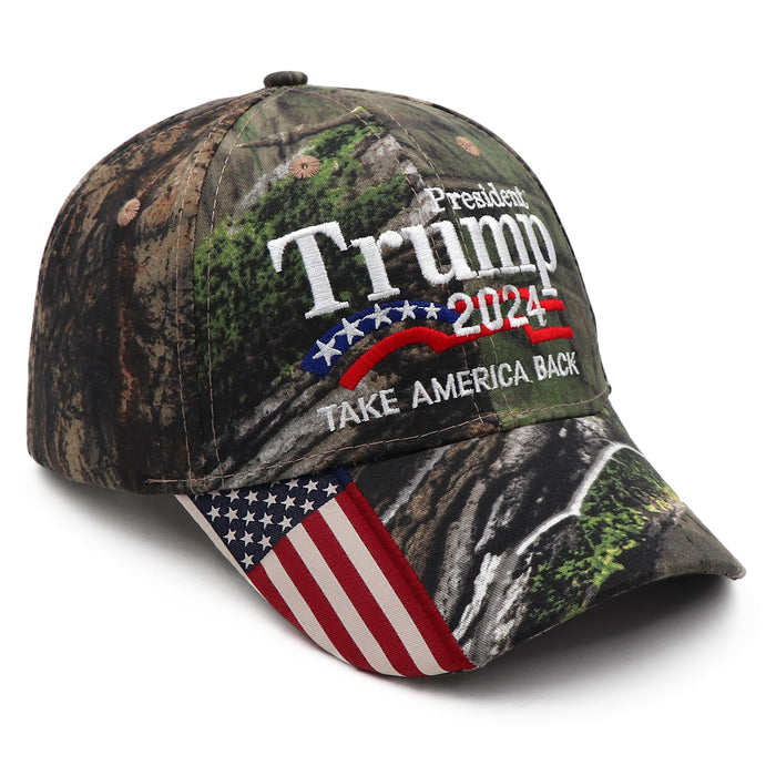 Trump Merchandise Trump Hat 2024 for President MAGA Hat Make America Great Again with USA Flag Cap Donald Trump Gifts Camo