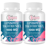 Liposomal Tocotrienols Supplement 1000mg, Vitamin E, Advanced Formula with 95% Delta-tocotrienols, 5% Gamma-tocotrienols - 60 Softgels （2 Bottle）