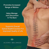 Aloha Balance Daily Back Support Supplement - Spine, Disc and Lower Back Products - Nerve, Neck and Joint Support - Glucosamine Chondroitin MSM - 90 Pills