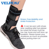 Velpeau Ankle Brace - Stirrup Ankle Splint - Adjustable Rigid Stabilizer for Sprains, Tendonitis, Post-Op Cast Support and Injury Protection for Women and Men (Gel Pads, Large - Left Foot)