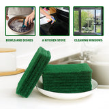 YoleShy 80 PCS Scouring Pad, Dish Scrubber Scouring Pads,4 x 6 inch Green Reusable Household Scrub Pads for Dishes, Kitchen Scrubbers & Metal Grills