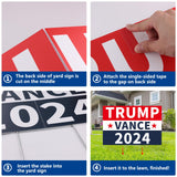 Probsin Trump Vance 2024 Yard Sign Double Sided 16" x 24" Red White Blue Trump Vance MAGA Signs Voted for Trump Vance Outdoor Decorations for Lawn, Garden, Window, Party Supplies